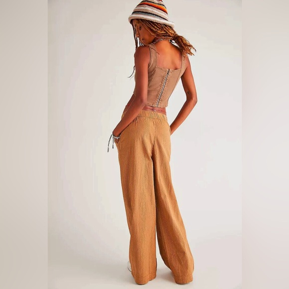NWT Free People Seersucker Wide Leg Pants Small $138 - Picture 10 of 10